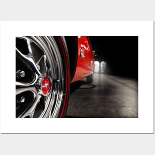 ford mustang, mustang wheel, red Posters and Art